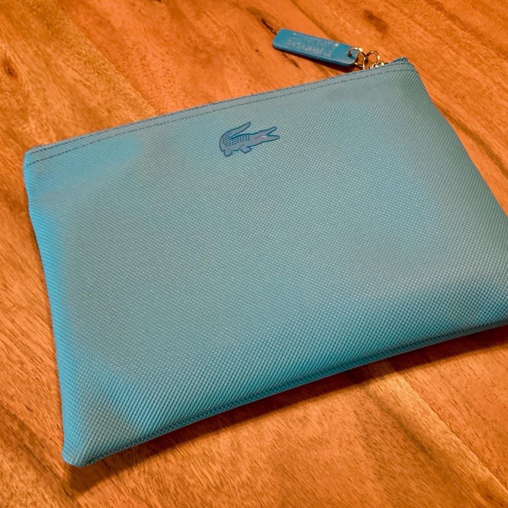 Lacoste Cyan Zipper Travel Pouch/Case